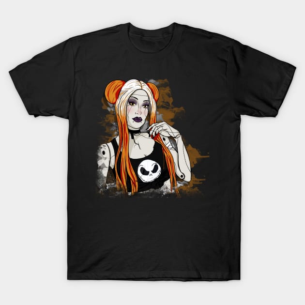 Cyberpunk Synth (Orange) T-Shirt by DoubleDu